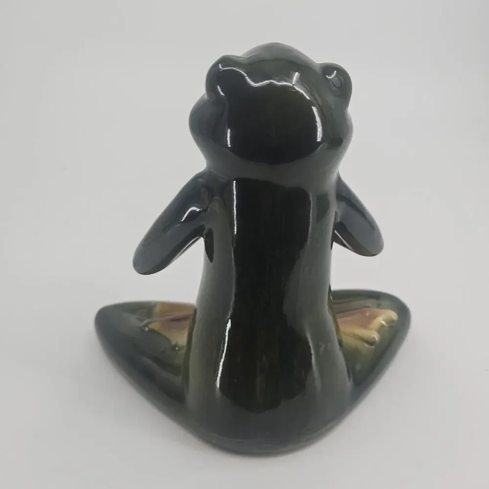 Pier 1 Imports Zen Meditating Yoga Frog Ceramic Figurine Statue Home Decor 7.5